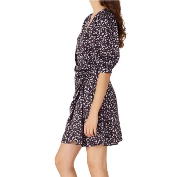 Chinti & parker gabriel floral fixed wrap effect ruched mini dress size 4 - Picture 2 of 11